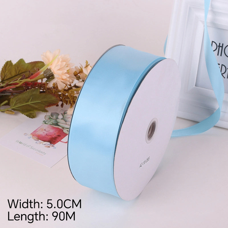 Spot Wholesale | Multi-Size Sky Blue Packaging Ribbon