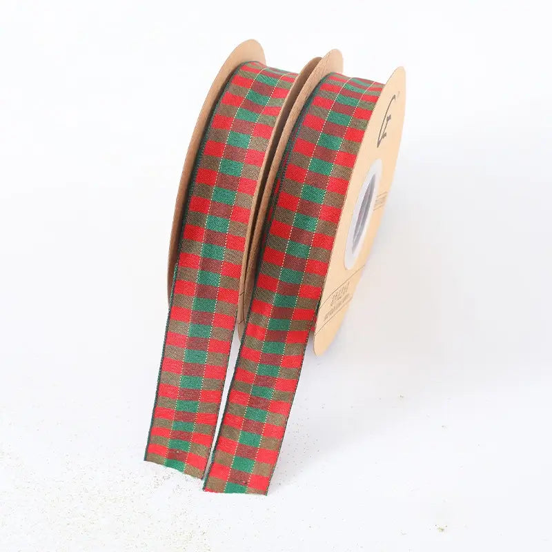Spot Wholesale | New Christmas Gift Box Decoration Plaid Striped Ribbon