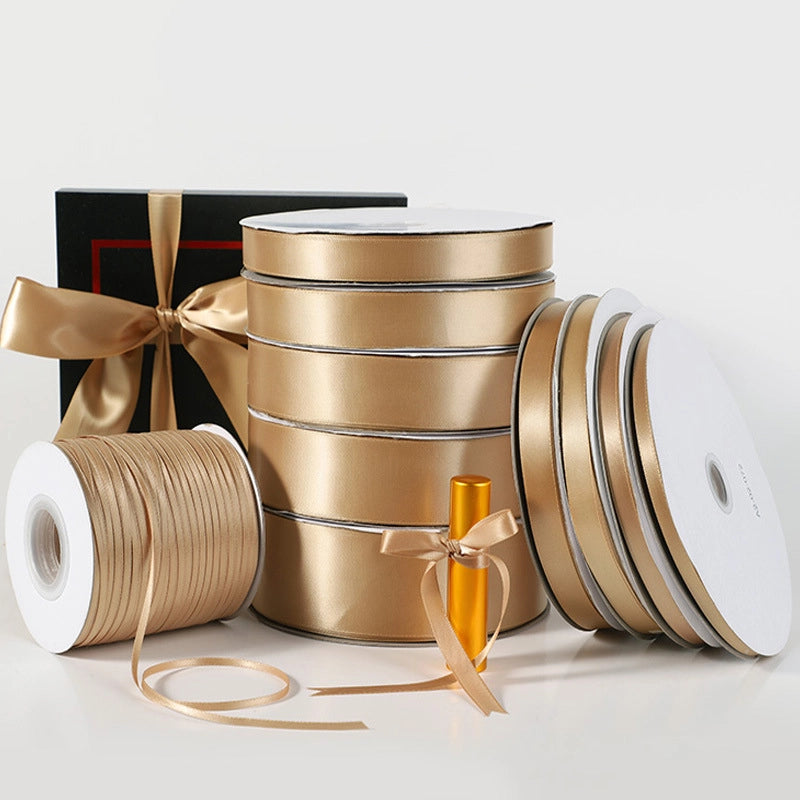 Spot Wholesale | Champagne Gold Gift Wrap Colorful Ribbon