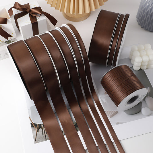Spot Wholesale | Various Specifications Of Coffee-Colored Packaging Ribbon