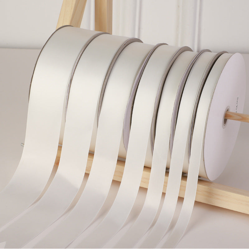 Spot Wholesale | White Polyester Woven Ribbon Jacquard Ribbon