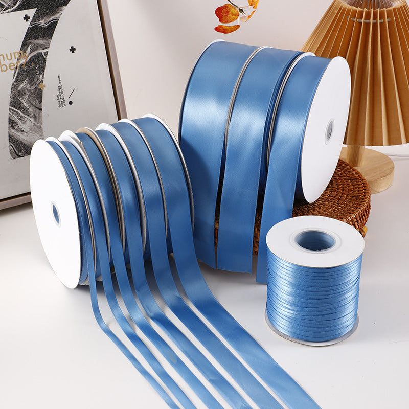 Spot Wholesale | Gray Blue Gift Wrap Colorful Ribbon