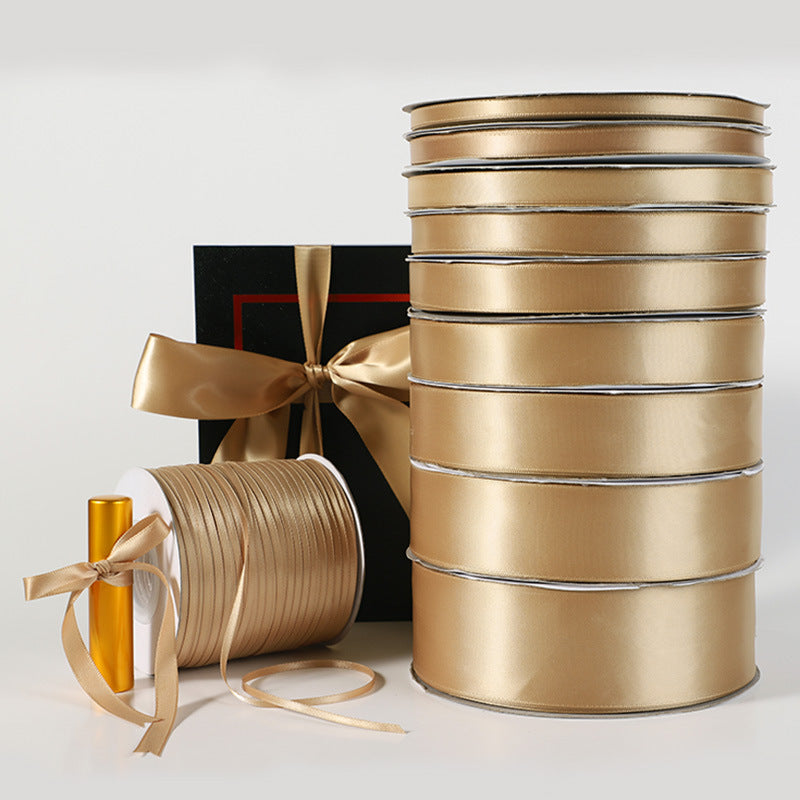 Spot Wholesale | Champagne Gold Gift Wrap Colorful Ribbon