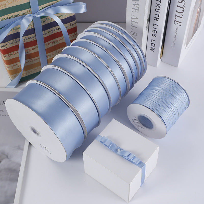 Spot Wholesale | Multi-specification Lake Blue Packaging Ribbon