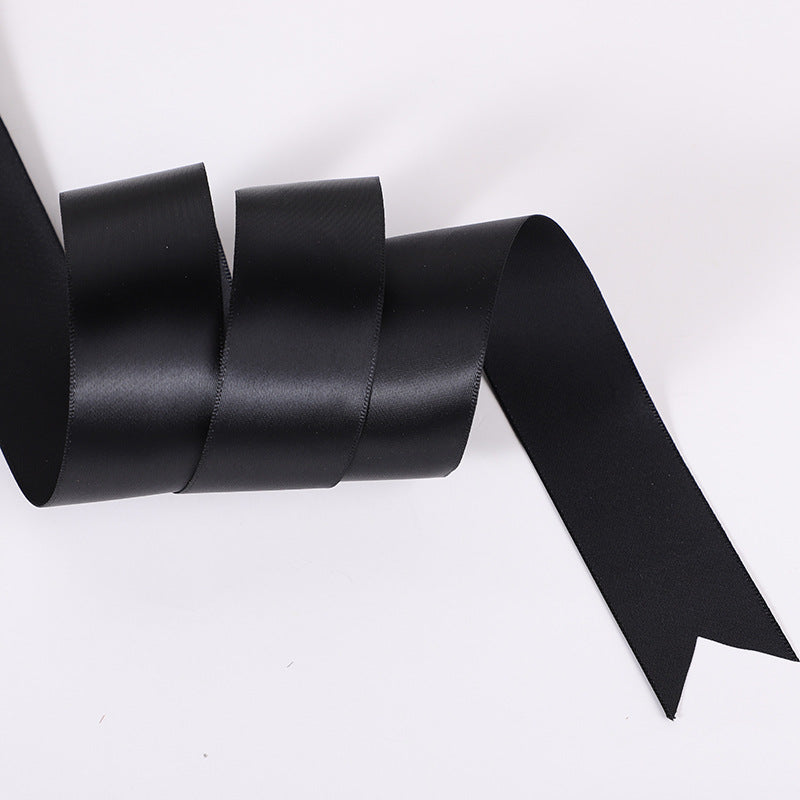 Spot Wholesale | Black Polyester Ribbon Packaging Ribbon