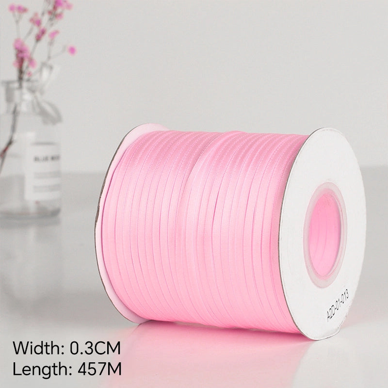 Spot Wholesale | Pink Polyester Woven Ribbon Jacquard Ribbon