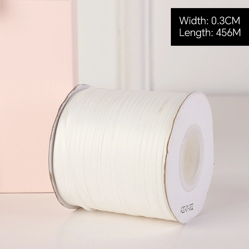 Spot Wholesale | White Polyester Woven Ribbon Jacquard Ribbon