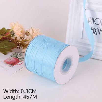 Spot Wholesale | Multi-Size Sky Blue Packaging Ribbon