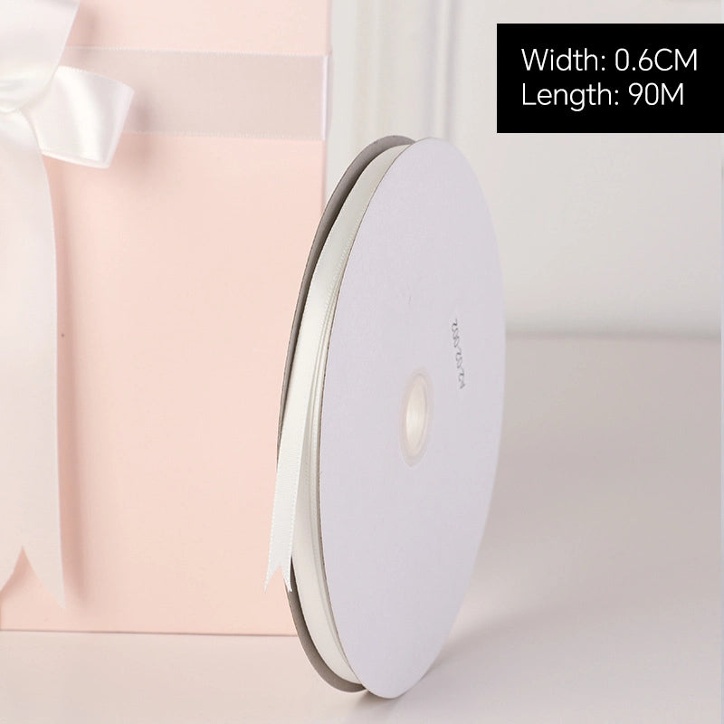 Spot Wholesale | White Polyester Woven Ribbon Jacquard Ribbon