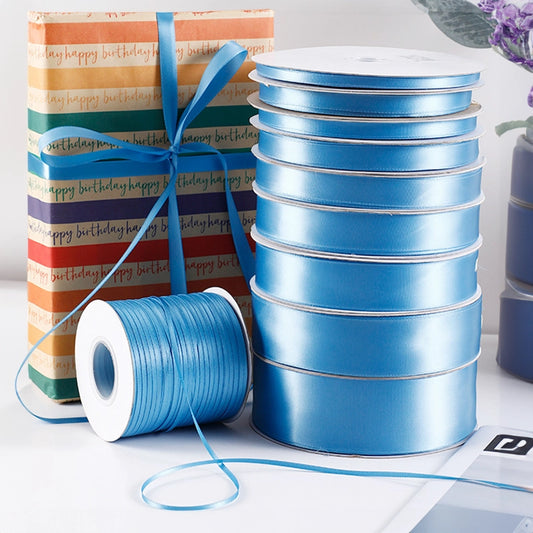 Spot Wholesale | Gray Blue Gift Wrap Colorful Ribbon