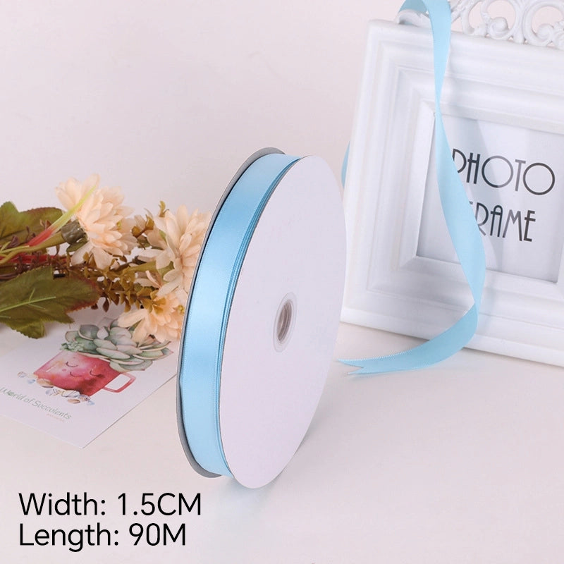 Spot Wholesale | Multi-Size Sky Blue Packaging Ribbon