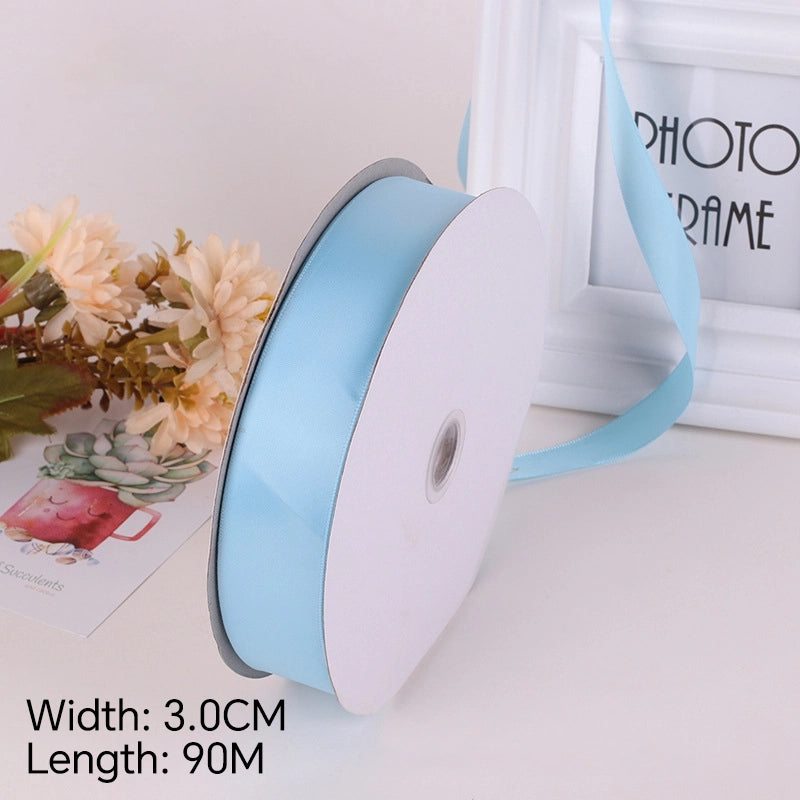 Spot Wholesale | Multi-Size Sky Blue Packaging Ribbon