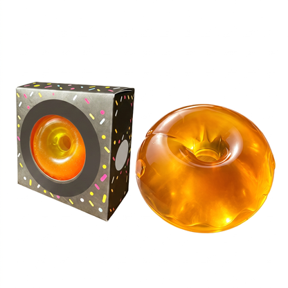 Solid-color maltose-filled donut squeeze toy – moldable, slow-rise, stress-relief, and grip-friendly.