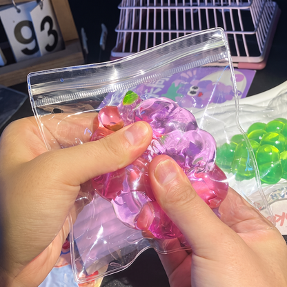 Creative Handmade Crystal Grape Squeeze Toy for Stress Relief