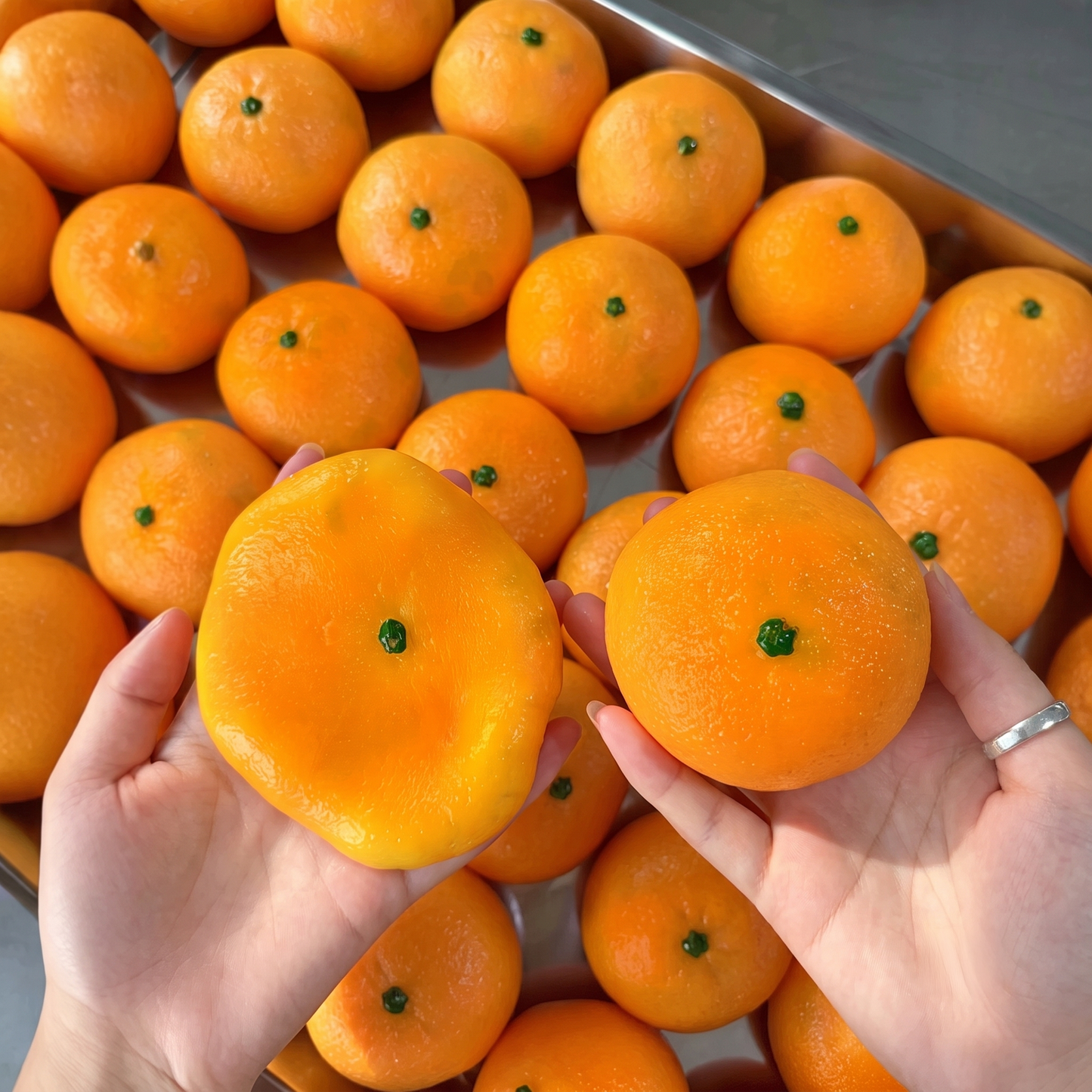 Handmade "Orange Crunch" Stress-Relief Squeeze Toy (Slow-Rising/Non-Rebounding)
