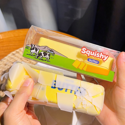 Crispy-Crust Butter Stick Squeeze Toy – Realistic Slow-Rising Stress-Relief Fidget Toy