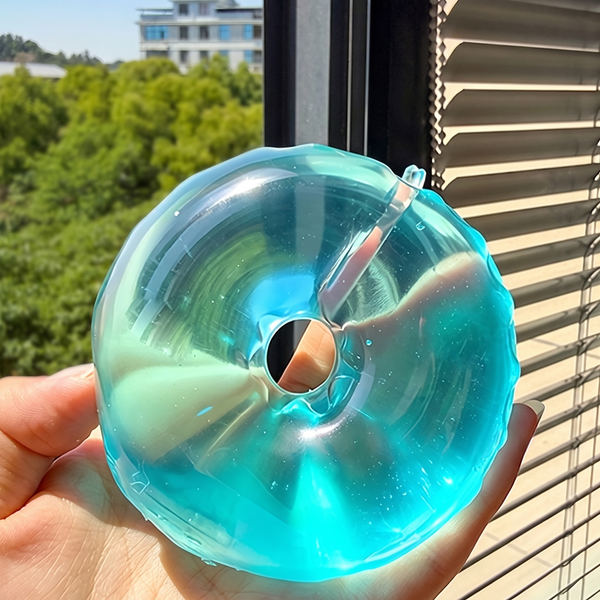 Solid-color maltose-filled donut squeeze toy – moldable, slow-rise, stress-relief, and grip-friendly.