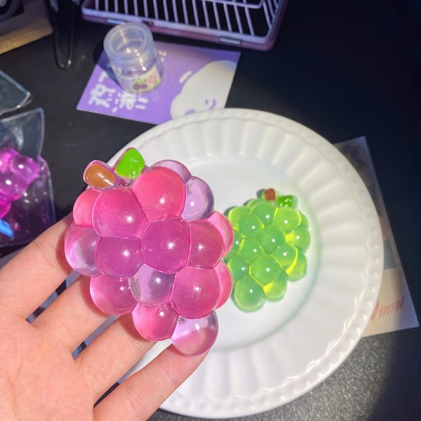 Creative Handmade Crystal Grape Squeeze Toy for Stress Relief