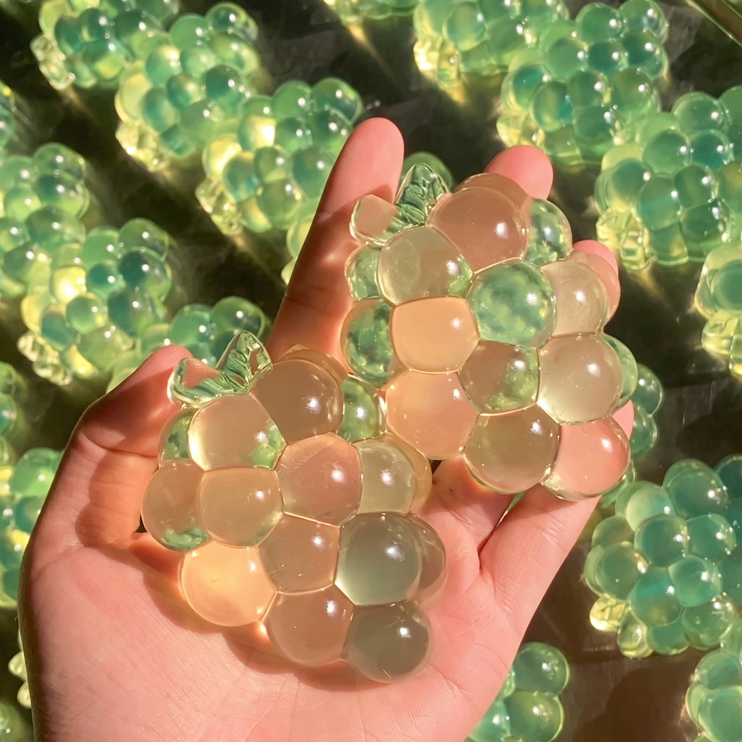 Creative Handmade Crystal Grape Squeeze Toy for Stress Relief