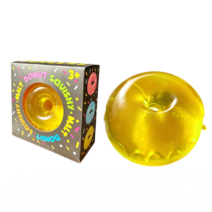 Solid-color maltose-filled donut squeeze toy – moldable, slow-rise, stress-relief, and grip-friendly.