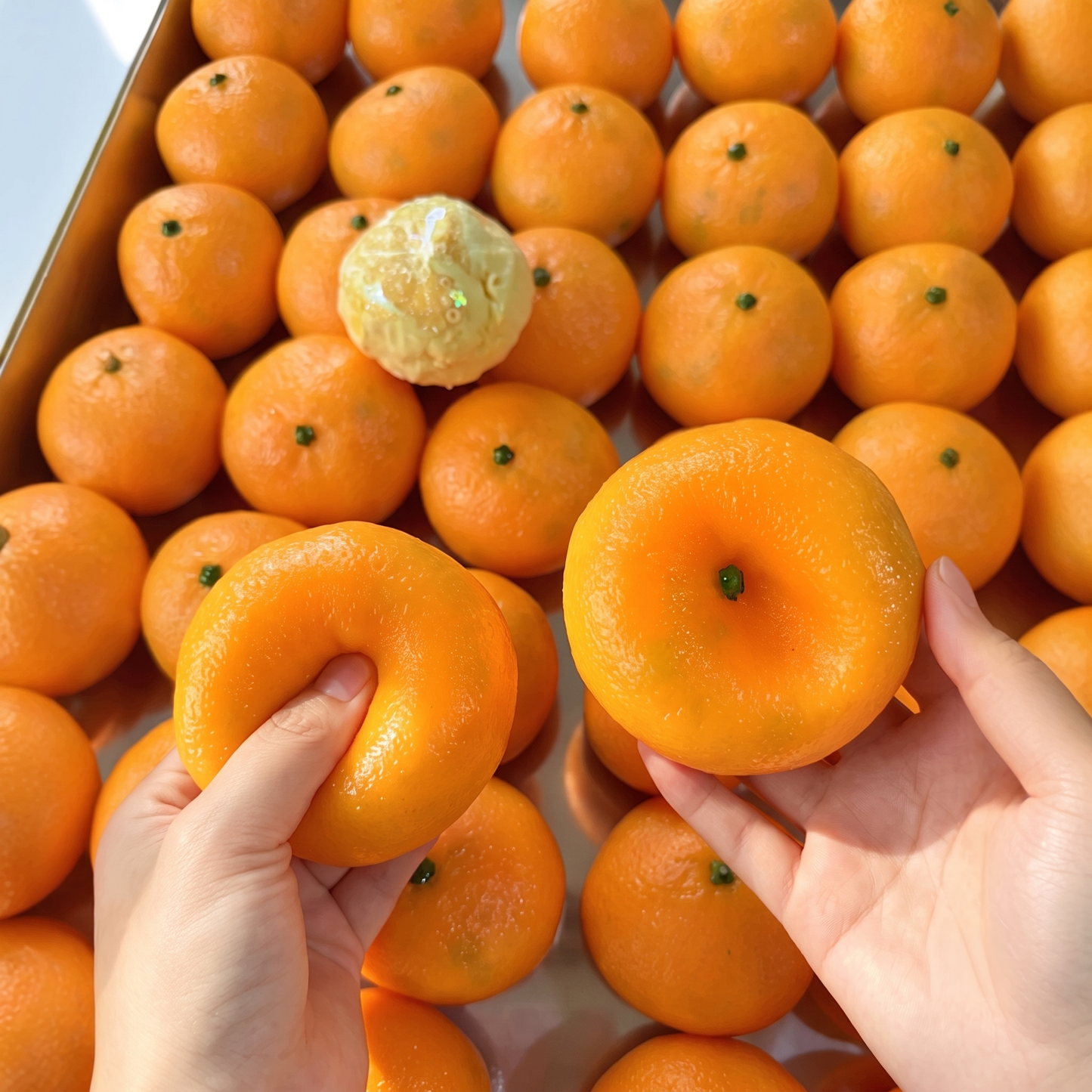 Handmade "Orange Crunch" Stress-Relief Squeeze Toy (Slow-Rising/Non-Rebounding)