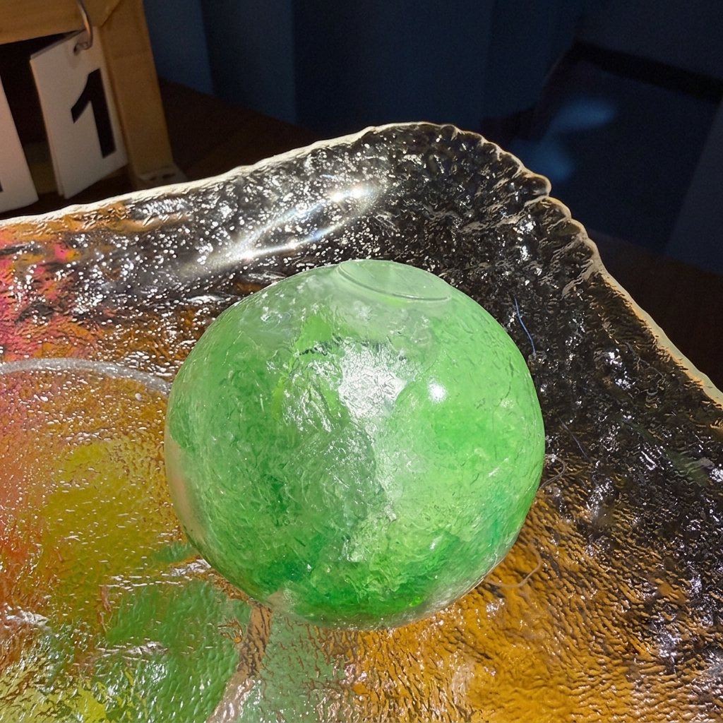 Handmade fruit-themed "crushed ice" stress-relief toy—satisfyingly moldable and non-rebounding