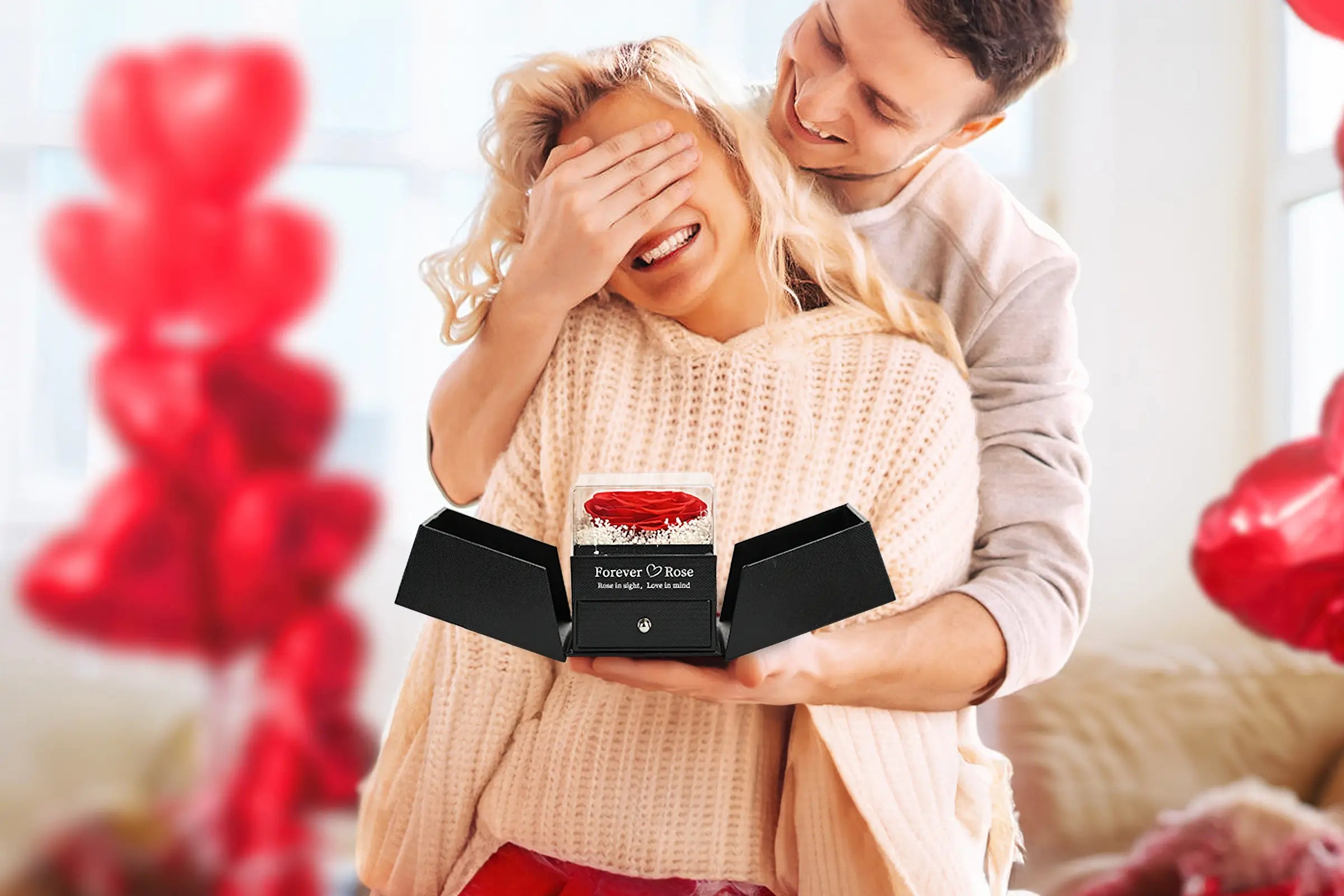 Heart Preserved Roses Give her a surprise