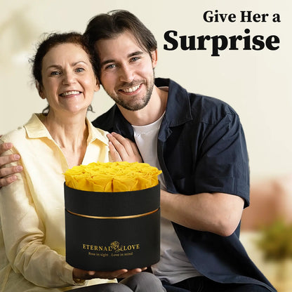 LIFELUM Forever Flowers with Scented Candle in Box-Yellow Roses