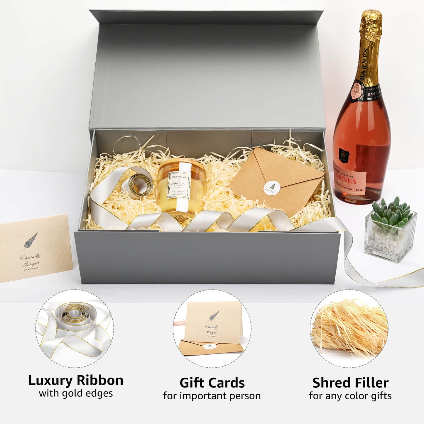 LIFELUM Grey Gift Box 13.8in