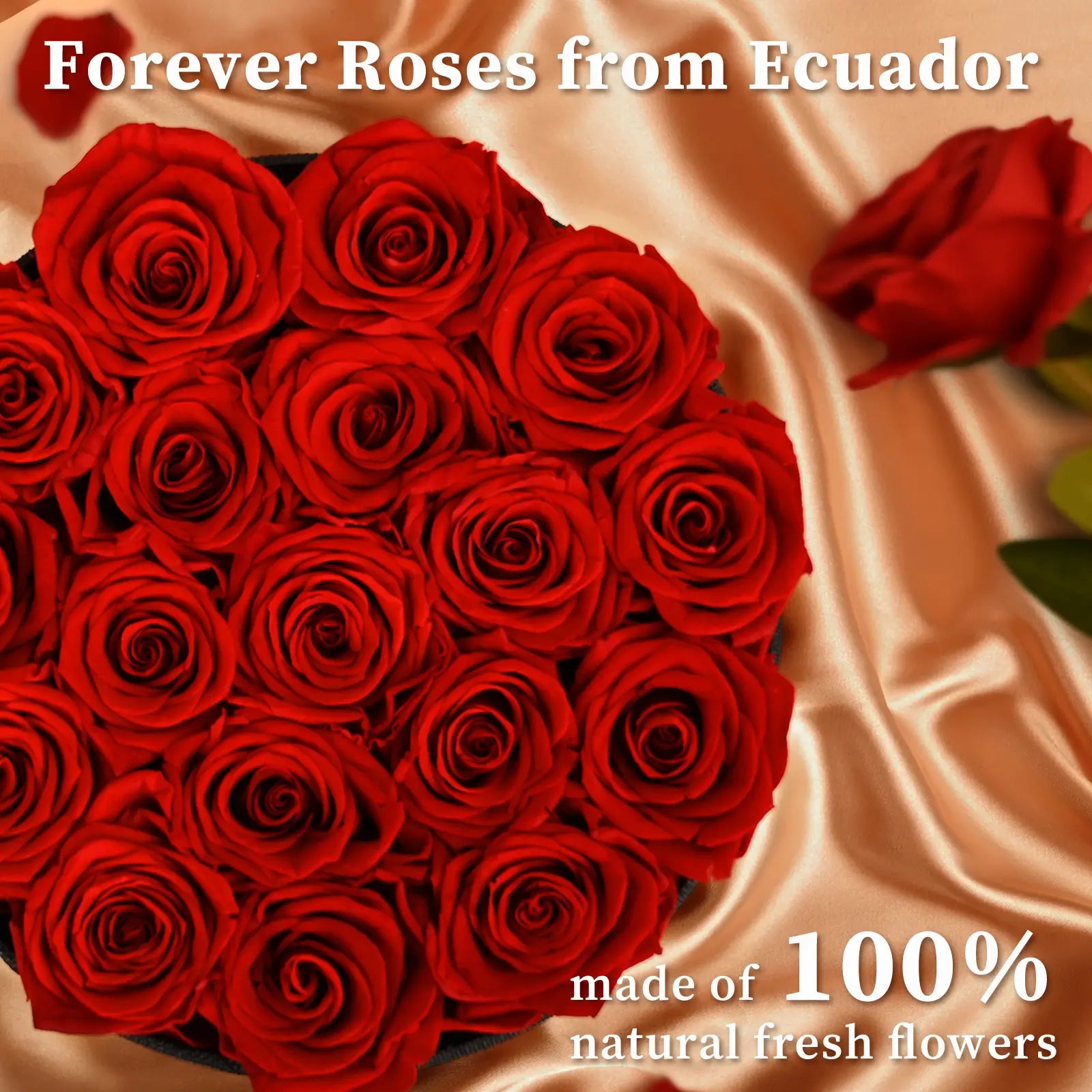 LIFELUM Forever Flowers with Scented Candle in Box-Red Roses_Forever Roses from Ecuador