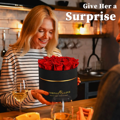 LIFELUM Forever Flowers with Scented Candle in Box-Red Roses_Give Her a Surprise