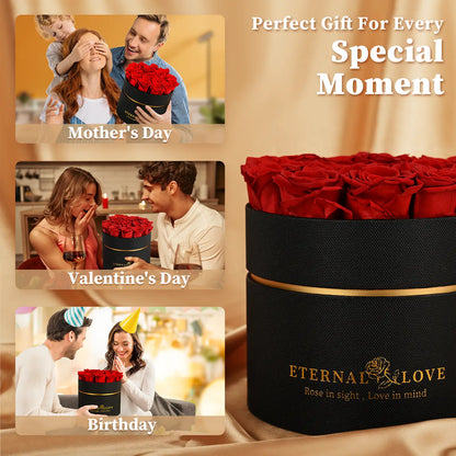 LIFELUM Forever Flowers with Scented Candle in Box-Red Roses_Perfect Gift For Every Special Moment