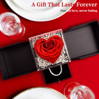 LIFELUM Heart Preserved Roses with Tennis Bracelet_A Gift That LastsForever. Eter al love, never fading