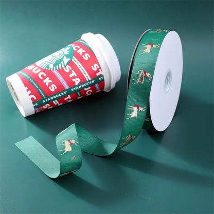 Spot Wholesale | Christmas Deer Jacquard Webbing Gift Box Packaging Ribbon