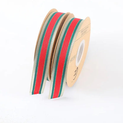 Spot Wholesale | New Christmas Gift Box Decoration Plaid Striped Ribbon