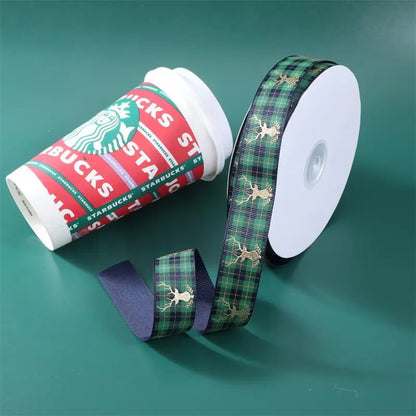 Spot Wholesale | Christmas Deer Jacquard Webbing Gift Box Packaging Ribbon